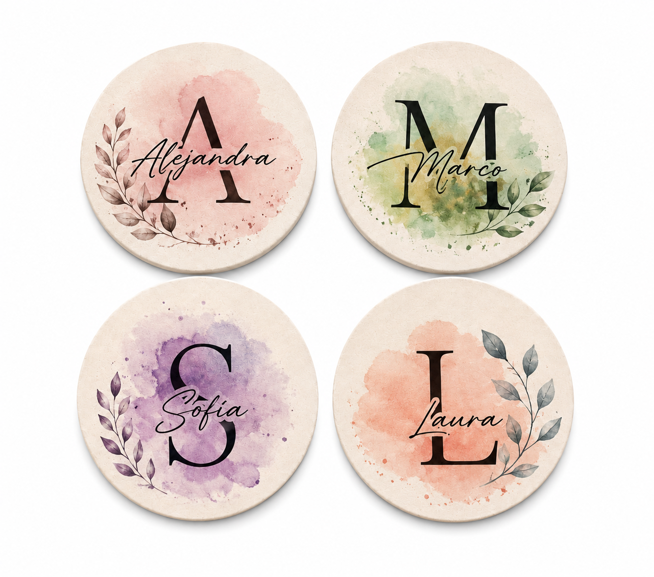 Posavasos personalizados - Pack de 4